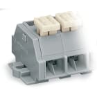WAGO ELETTRONICA - Morsettiera per 4 conduttori.su un lato con pulsanti.con piedi di fissaggio a scatto.grigio