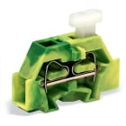 WAGO ELETTRONICA - Morsetto per 2 conduttori.su un lato con pulsante.con flangia di fissaggio.verde-giallo