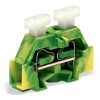 WAGO ELETTRONICA - Morsetto per 2 conduttori.su ambo i lati con pulsante.con flangia di fissaggio.verde-giallo