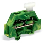 WAGO ELETTRONICA - Morsetto per 2 conduttori.su un lato con pulsante.con piede di fissaggio a scatto.verde-giallo