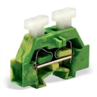 WAGO ELETTRONICA - Salva spazio, morsetto terminale per 2 conduttori.su ambo i lati con pulsante.senza piede di montaggio a scatto sporgente.verde-giallo