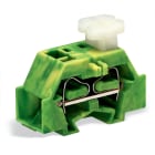 WAGO ELETTRONICA - Morsetto per 4 conduttori.su un lato con pulsanti.con flangia di fissaggio.verde-giallo