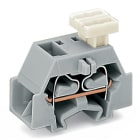 WAGO ELETTRONICA - Morsetto per 4 conduttori.su un lato con pulsanti.con piede di fissaggio a scatto.grigio