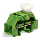 WAGO ELETTRONICA - Morsetto per 4 conduttori.su un lato con pulsanti.con piede di fissaggio a scatto.verde-giallo