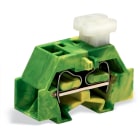 WAGO ELETTRONICA - Salva spazio, morsetto terminale per 4 conduttori.su un lato con pulsanti.senza piede di montaggio a scatto sporgente.verde-giallo