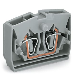 WAGO ELETTRONICA - Morsetto terminale per 2 conduttori.senza pulsanti.con flangia di fissaggio.grigio