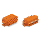WAGO ELETTRONICA - Spina femmina per 1 conduttore.pulsante.Push-in CAGE CLAMP®.arancione 2734-209/031-000