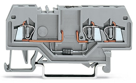 WAGO ELETTRONICA - Morsetto per componente.3 conduttori.con diodo 1N4007.grigio