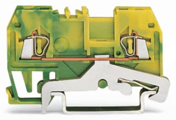 WAGO ELETTRONICA - Morsetto di terra per 2 conduttori.1,5 mm².adatto per applicazioni Ex e II.verde-giallo