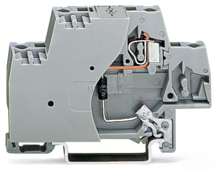 WAGO ELETTRONICA - Morsetto per componente.a due piani.con piastra terminale e connessione diretta alla guida DIN.grigio