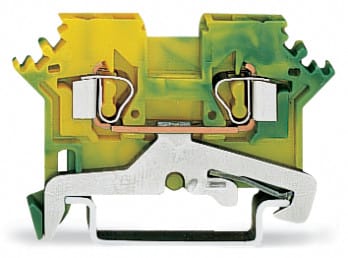 WAGO ELETTRONICA - Morsetto di terra per 2 conduttori.2,5 mm².adatto per applicazioni Ex e II.verde-giallo