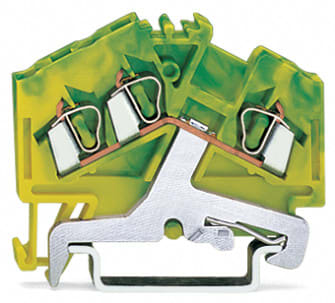WAGO ELETTRONICA - Morsetto di terra per 3 conduttori.2,5 mm².adatto per applicazioni Ex e II.verde-giallo