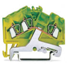 WAGO ELETTRONICA - Morsetto di terra per 3 conduttori.2,5 mm².adatto per applicazioni Ex e II.verde-giallo