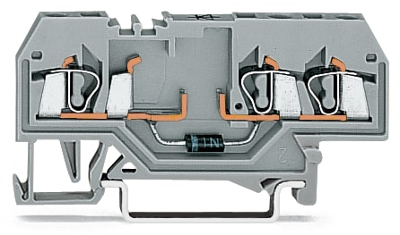 WAGO ELETTRONICA - Morsetto per componente.3 conduttori.con diodo 1N4007.grigio