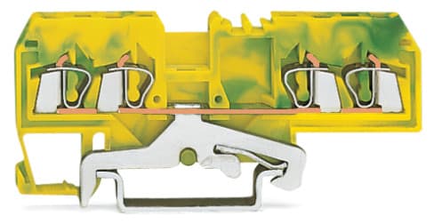 WAGO ELETTRONICA - Morsetto di terra per 4 conduttori.2,5 mm².adatto per applicazioni Ex e II.verde-giallo