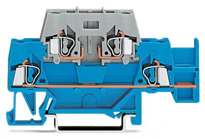 WAGO ELETTRONICA - Morsetto a due piani.con sede per ponticello aggiuntiva sul livello inferiore.per guida DIN 35 x 15 e 35 x 7,5.grigio/grigio