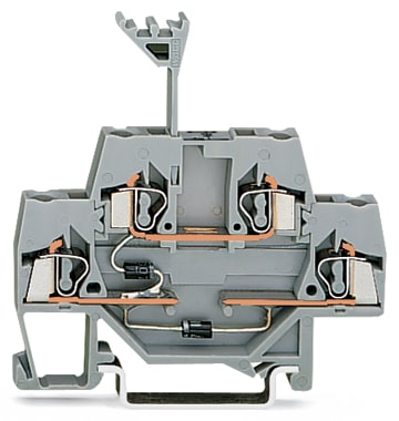 WAGO ELETTRONICA - Morsetto per componente.a due piani.con 2 diodi 1N4007.grigio