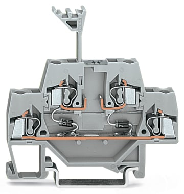 WAGO ELETTRONICA - Morsetto per componente.a due piani.con 2 diodi 1N4007.grigio