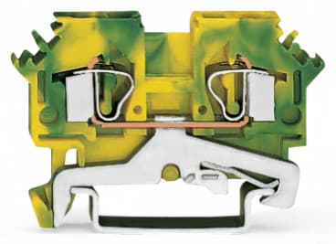 WAGO ELETTRONICA - Morsetto di terra per 2 conduttori.4 mm².adatto per applicazioni Ex e II.verde-giallo
