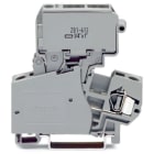 WAGO ELETTRONICA - Morsetto con fusibile per 2 conduttori.con portafusibile pivotante.per fusibile miniaturizzato 1/4 x 1 1/4 mm.grigio