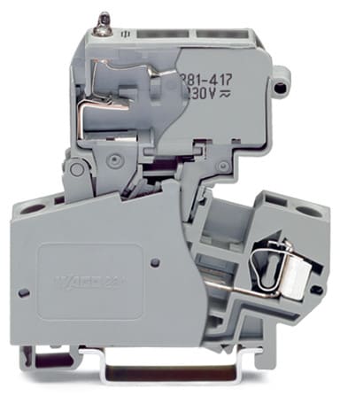 WAGO ELETTRONICA - Morsetto con fusibile per 2 conduttori.con portafusibile pivotante.per fusibile miniaturizzato 1/4 x 1 1/4 mm.grigio