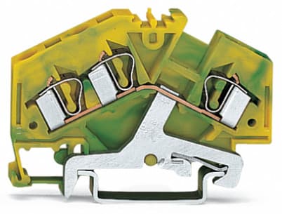WAGO ELETTRONICA - Morsetto di terra per 3 conduttori.4 mm².adatto per applicazioni Ex e II.verde-giallo