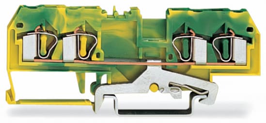 WAGO ELETTRONICA - Morsetto di terra per 4 conduttori.4 mm².adatto per applicazioni Ex e II.verde-giallo