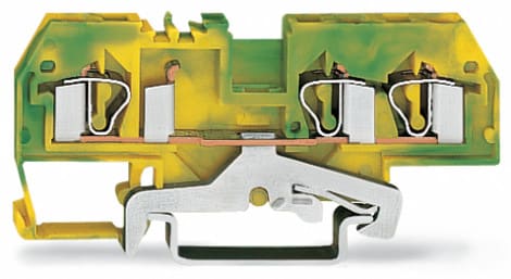 WAGO ELETTRONICA - Morsetto di terra per 3 conduttori.4 mm².adatto per applicazioni Ex e II.verde-giallo