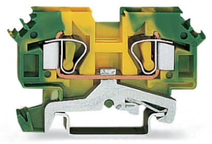 WAGO ELETTRONICA - Morsetto di terra per 2 conduttori.6 mm².adatto per applicazioni Ex e II.verde-giallo