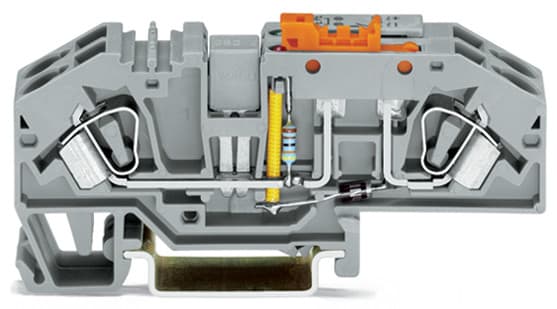 WAGO ELETTRONICA - Morsetto sezionatore per conduttore di terra.con opzione per prova.con leva sezionatrice arancione.grigio