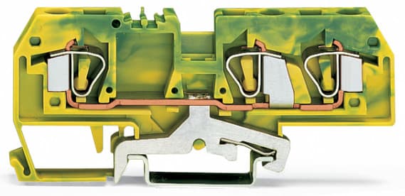 WAGO ELETTRONICA - Morsetto di terra per 3 conduttori.6 mm².adatto per applicazioni Ex e II.verde-giallo