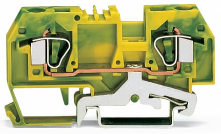 WAGO ELETTRONICA - Morsetto di terra per 2 conduttori.6 mm².adatto per applicazioni Ex e II.verde-giallo
