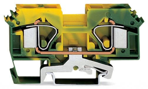 WAGO ELETTRONICA - Morsetto di terra per 2 conduttori.16 mm².adatto per applicazioni Ex e II.verde-giallo