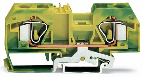 WAGO ELETTRONICA - Morsetto di terra per 2 conduttori.16 mm².adatto per applicazioni Ex e II.verde-giallo