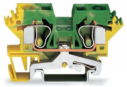 WAGO ELETTRONICA - Morsetto di terra per 2 conduttori.10 mm².adatto per applicazioni Ex e II.verde-giallo