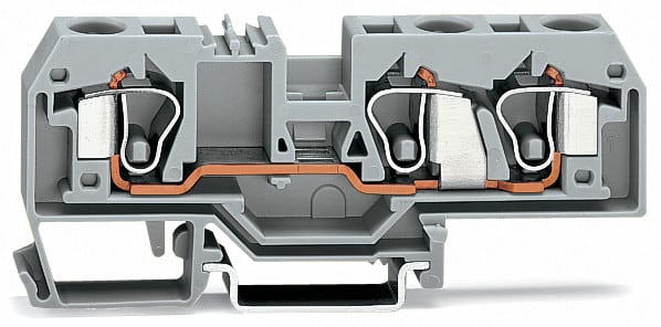 WAGO ELETTRONICA - Morsetto passante per 3 conduttori.10 mm².adatto per applicazioni Ex e II.grigio chiaro