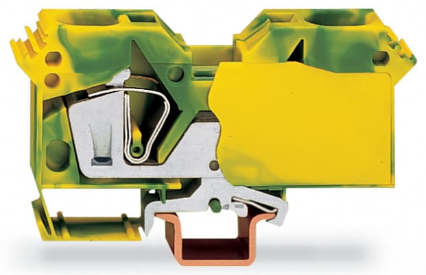 WAGO ELETTRONICA - Morsetto di terra per 2 conduttori.25 mm².adatto per applicazioni Ex e II.verde-giallo