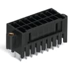 WAGO ELETTRONICA - Connettore maschio THT, 2 file.Pin a saldare 0,8 x 0,8 mm.dritto.nero 713-1407/107-000