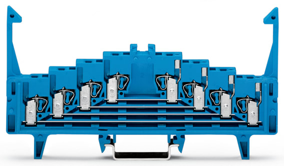 WAGO ELETTRONICA - Morsetto a 4 livelli per matrice di ripartizione.con clip di bloccaggio.un potenziale per livello.blu 727-233/022-000