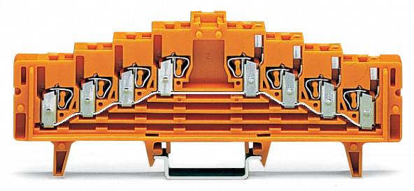 WAGO ELETTRONICA - Morsetto a 4 livelli stesso potenziale.senza clip di bloccaggio.tutte le unità di connessione sono con ponticello di comunicazione interno.arancione 727-236/021-000