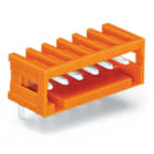 WAGO ELETTRONICA - Connettore maschio THT.Pin a saldare 1,0 x 1,0 mm.angolato.arancione 734-276
