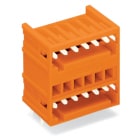 WAGO ELETTRONICA - Connettore maschio THT due piani.Pin a saldare 1,0 x 1,0 mm.angolato.arancione