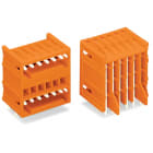WAGO ELETTRONICA - Connettore maschio THT due piani.Pin a saldare 1,0 x 1,0 mm.angolato.arancione