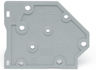 WAGO ELETTRONICA - Piastra terminale.tipo fissaggio a scatto.grigio chiaro