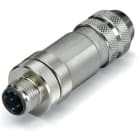 WAGO ELETTRONICA - Connettore innestabile montato.4 poli, schermato.Spina assiale M12, codifica D