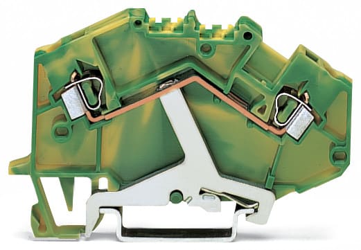 WAGO ELETTRONICA - Morsetto di terra per 2 conduttori.2,5 mm².adatto per applicazioni Ex e II.verde-giallo