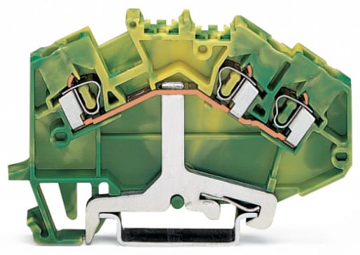 WAGO ELETTRONICA - Morsetto di terra per 3 conduttori.2,5 mm².adatto per applicazioni Ex e II.verde-giallo