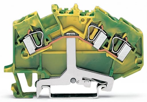 WAGO ELETTRONICA - Morsetto di terra per 3 conduttori.4 mm².adatto per applicazioni Ex e II.verde-giallo