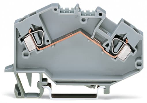 WAGO ELETTRONICA - Morsetto passante per 2 conduttori.4 mm².adatto per applicazioni Ex e II.grigio chiaro