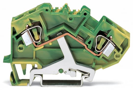 WAGO ELETTRONICA - Morsetto di terra per 2 conduttori.6 mm².adatto per applicazioni Ex e II.verde-giallo